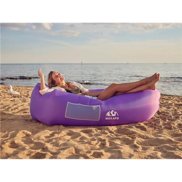 Inflatable Lounger Air Sofa Chair–Camping&Beach Accessories–Portable Water Proof - Picture 4 of 6